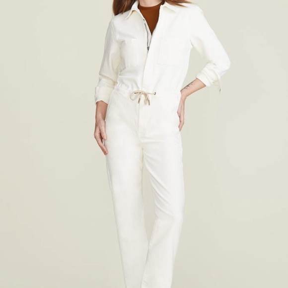 Warp+Weft Denim - NWT WARP+Weft Jean jump suit. Parchment clr, Small